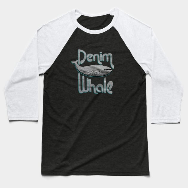 denim whale Baseball T-Shirt by Snapdragon